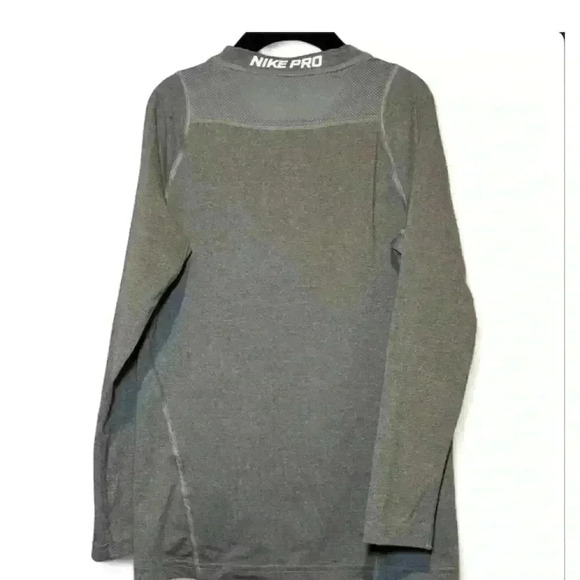 Nike Pro Dri-FIT Men's Long Sleeve Shirt Gray Size Medium Training - Picture 4 of 6